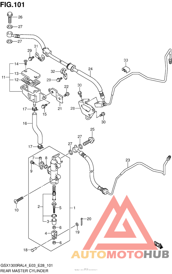 Rear Master Cylinder (Gsx1300Ral4 E28)