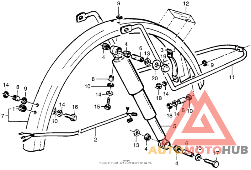 Rear fender + shock absorber