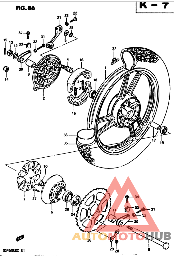 Rear wheel complete assy