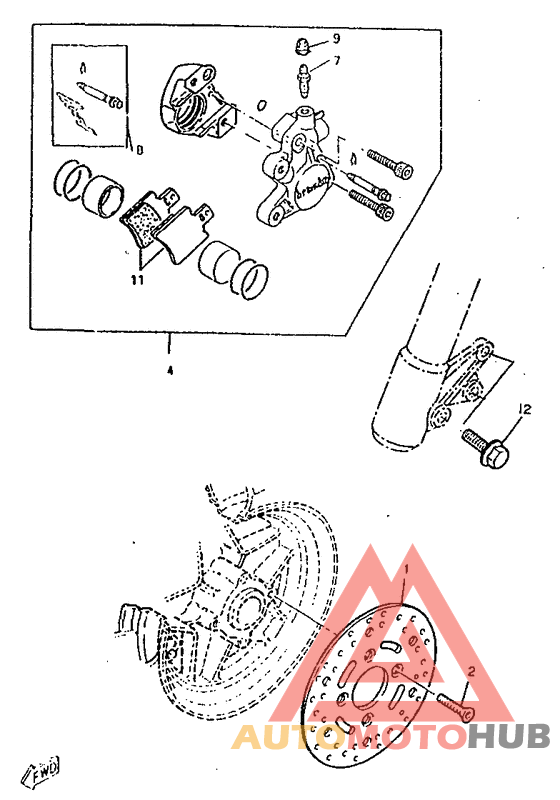 Front brake. caliper