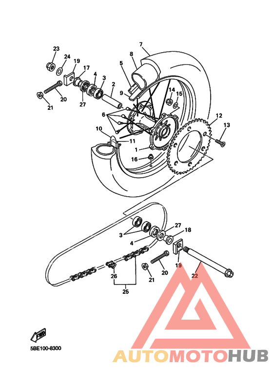 Rear wheel complete assy