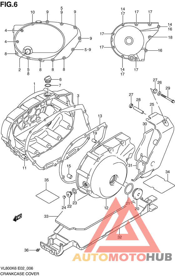 Crankcase cover ass`y  (v