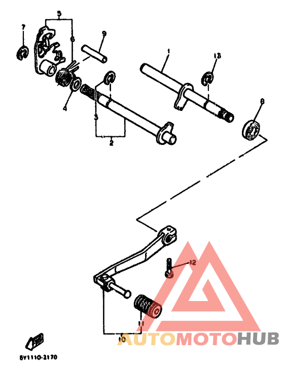 Shift shaft. pedal