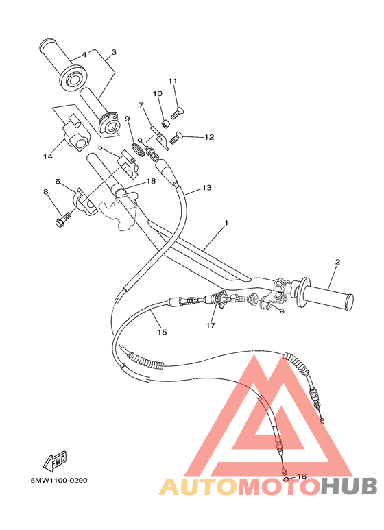 Steering handle. cable