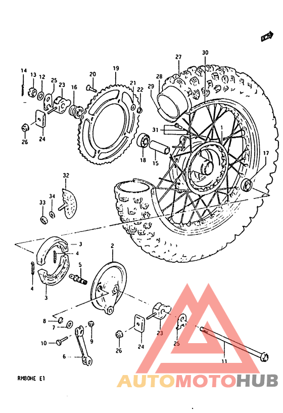 Rear wheel complete assy