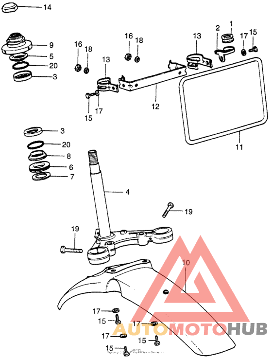 Steering stem + front fender