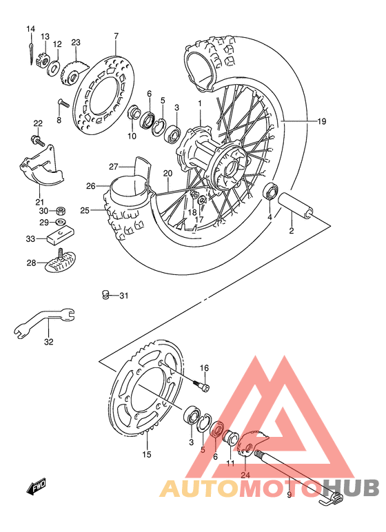 Rear wheel complete assy