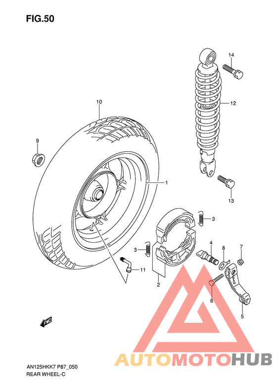 Rear wheel complete assy