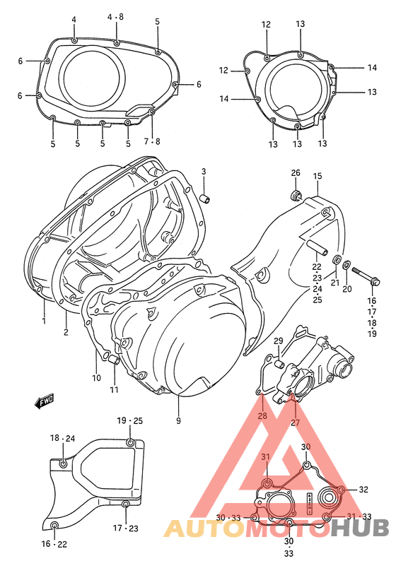 Crankcase cover ass`y  (v