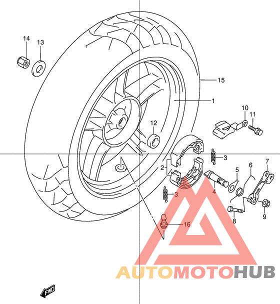 Rear wheel complete assy