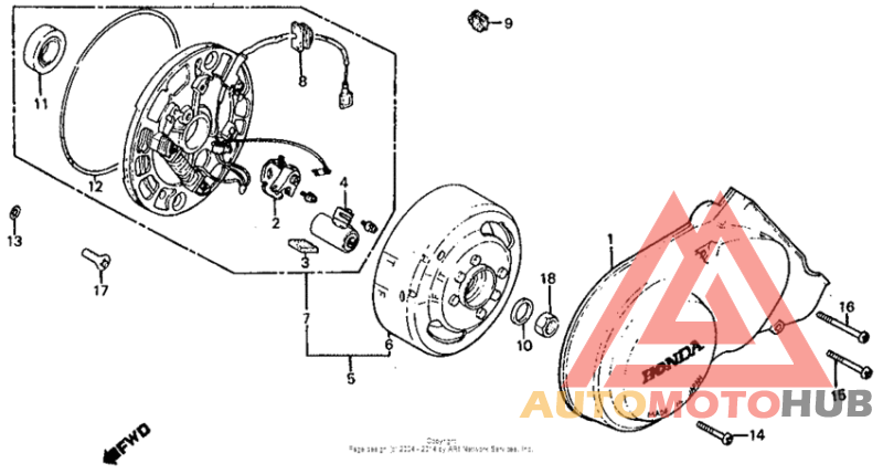 Alternator left crankcase cover