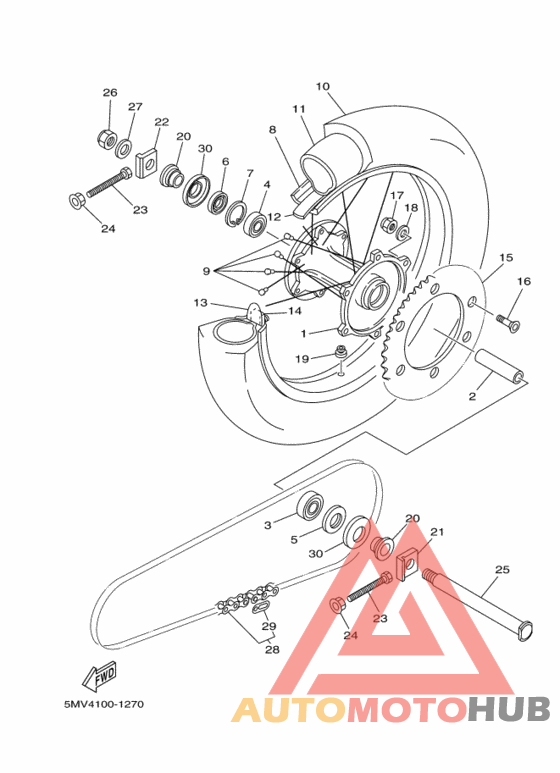 Rear wheel complete assy