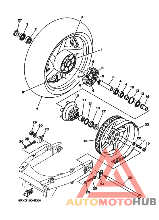 Rear wheel complete assy