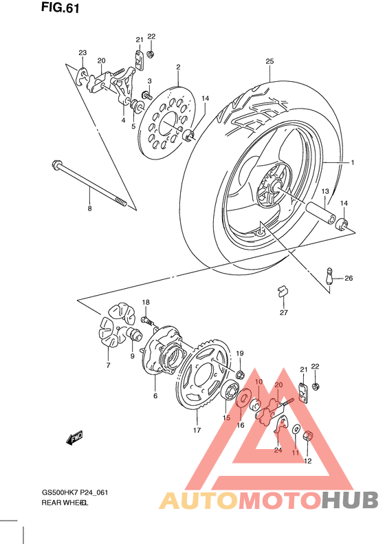 Rear wheel complete assy