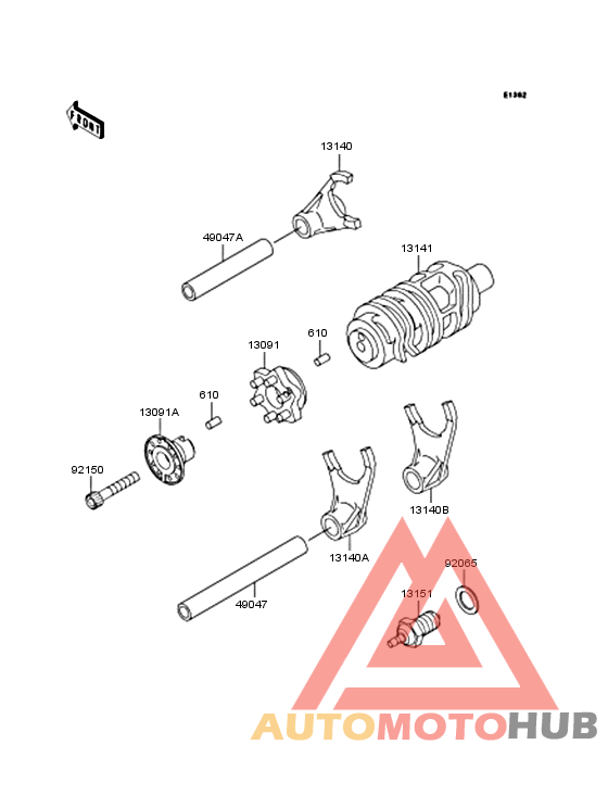 Gear change drum & forks