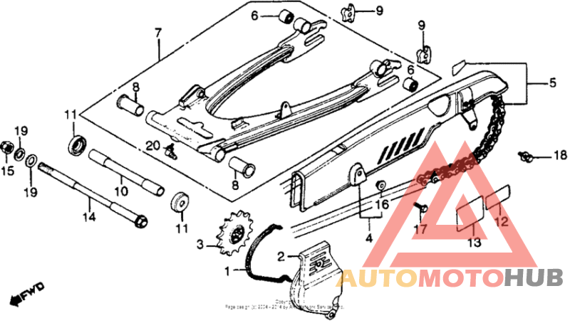 Swingarm + chain case 79