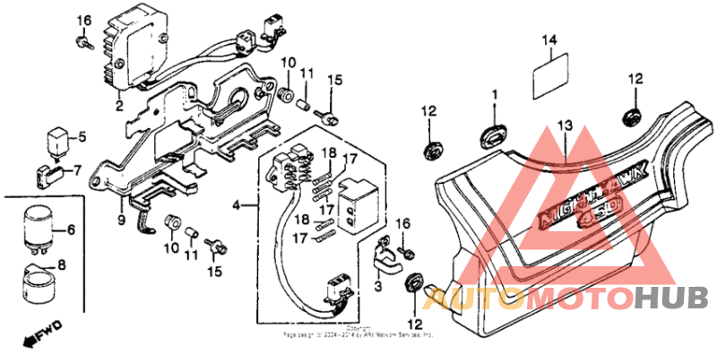Left side cover + rectifier + fuse