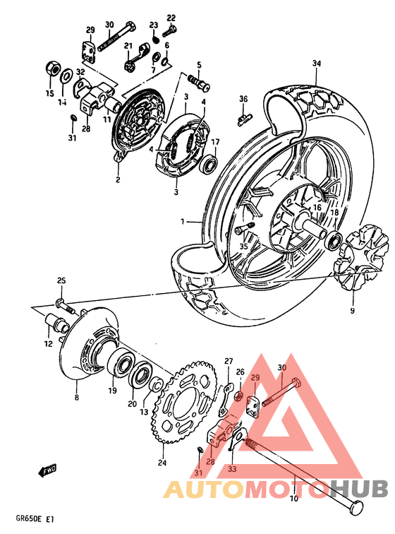 Rear wheel complete assy