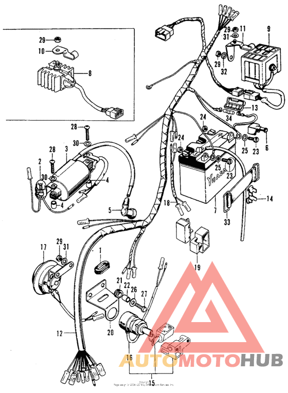 Wire harness + battery