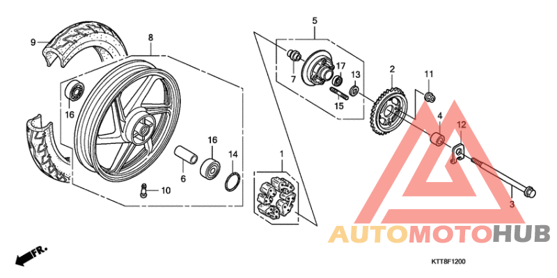 Rear wheel complete assy