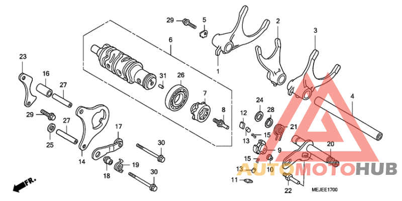 Gearshift drum/gearshift fork
