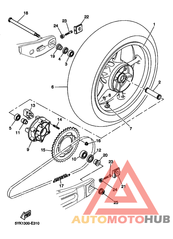 Rear wheel complete assy