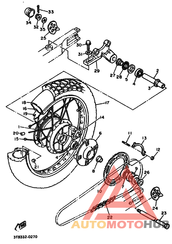 Rear wheel complete assy