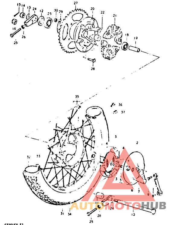Rear wheel complete assy