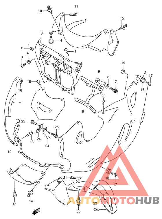Cowling body installation parts