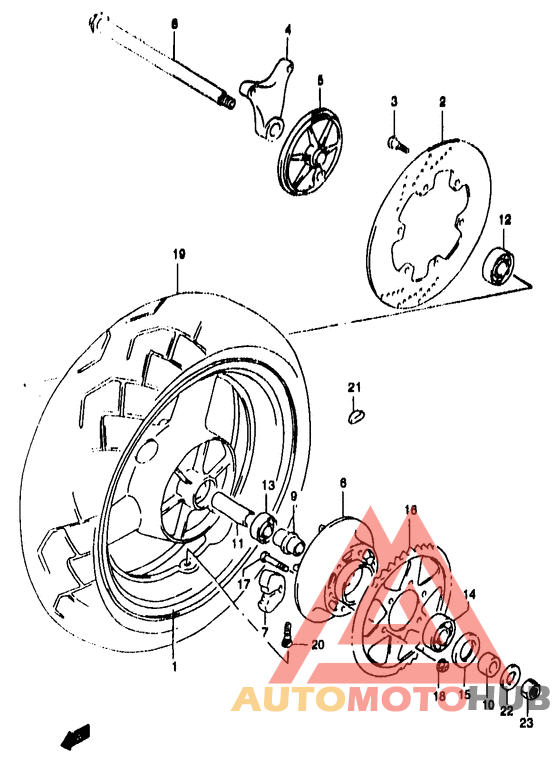 Rear wheel complete assy
