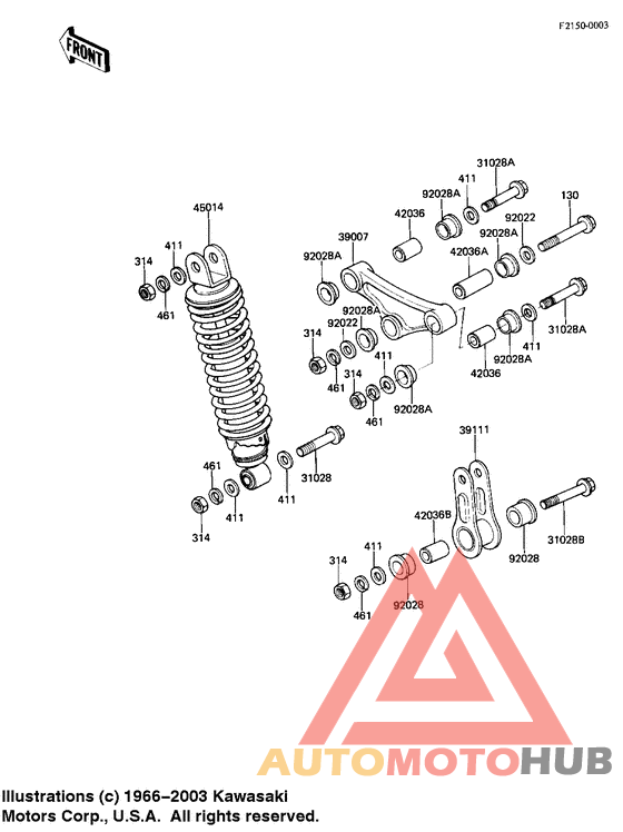 Rear suspension/shock absorber