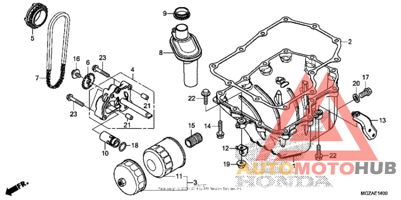 Oil pan + oil pump