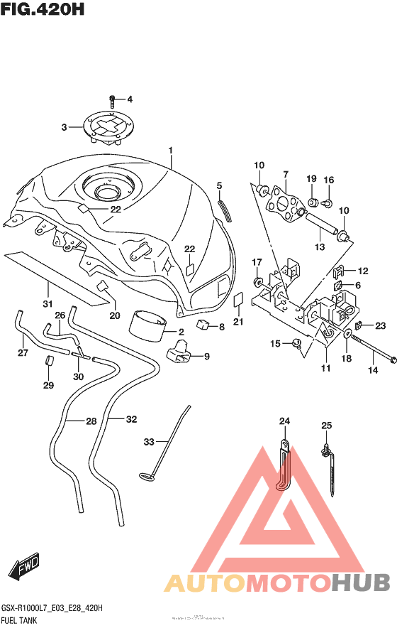 Fuel Tank (Gsx-R1000Al7 E03) (Ykv,yvz)