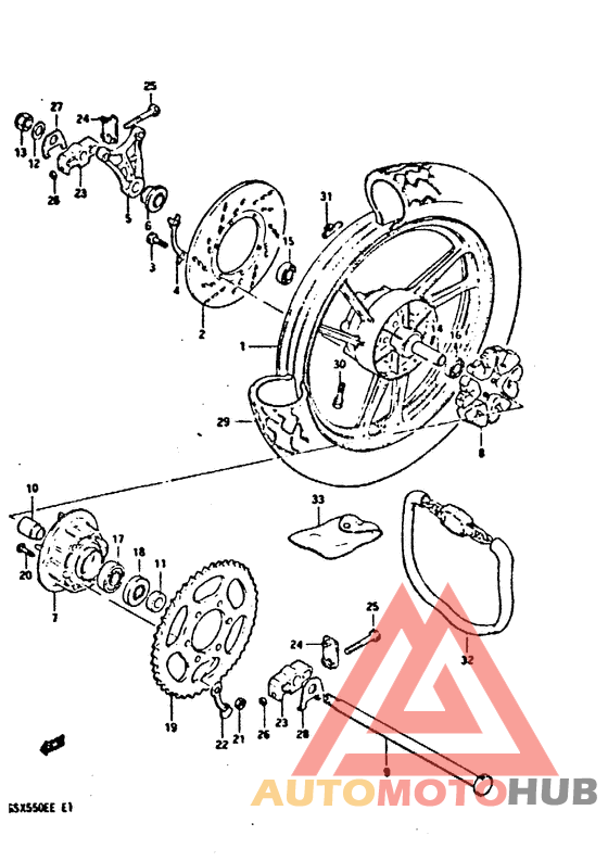 Rear wheel complete assy