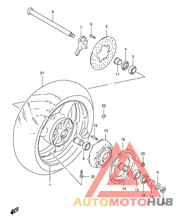 Rear wheel complete assy