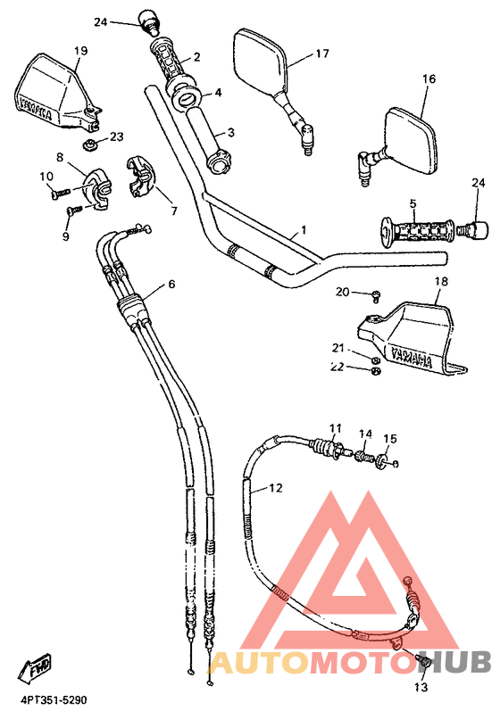 Steering handle. cable