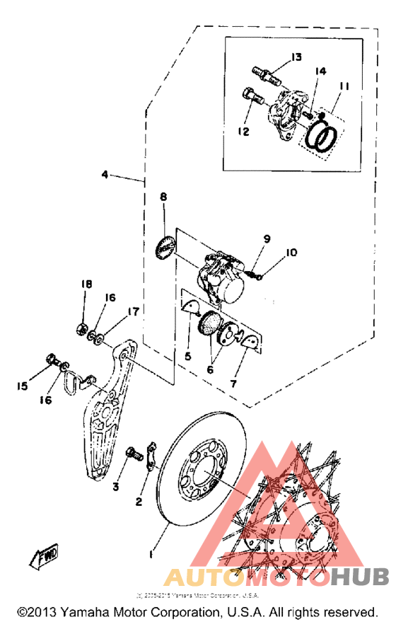 Rear disc brake - caliper