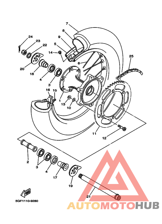 Rear wheel complete assy