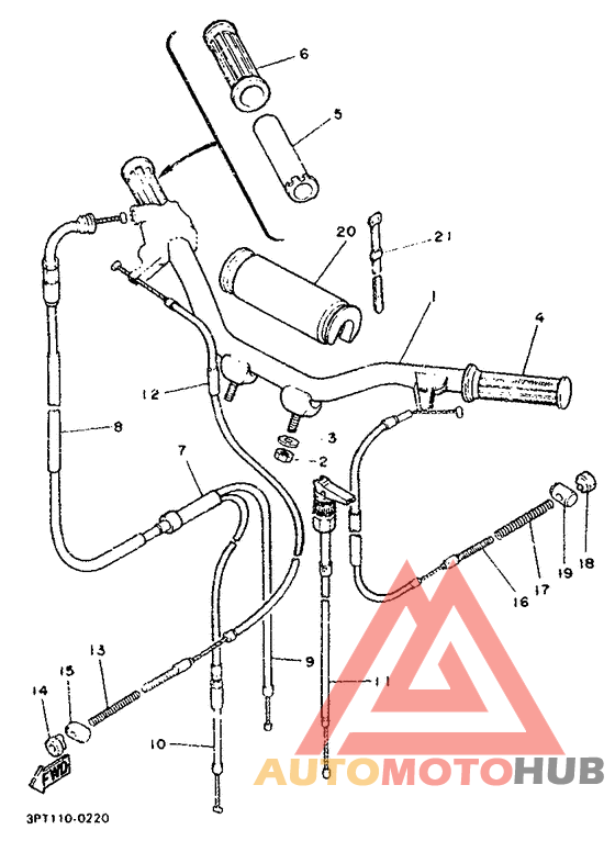 Steering handle. cable