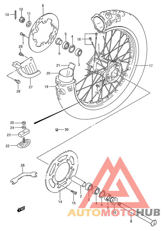 Rear wheel complete assy