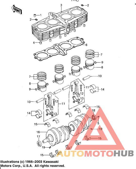 Cylinder/pistons/crankshaft