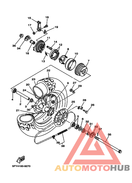 Rear wheel complete assy