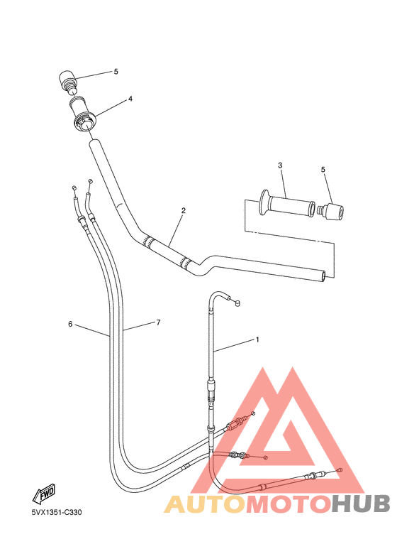 Steering handle & cable