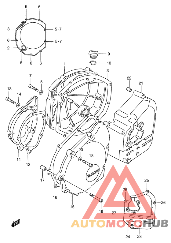 Crankcase cover ass`y  (v