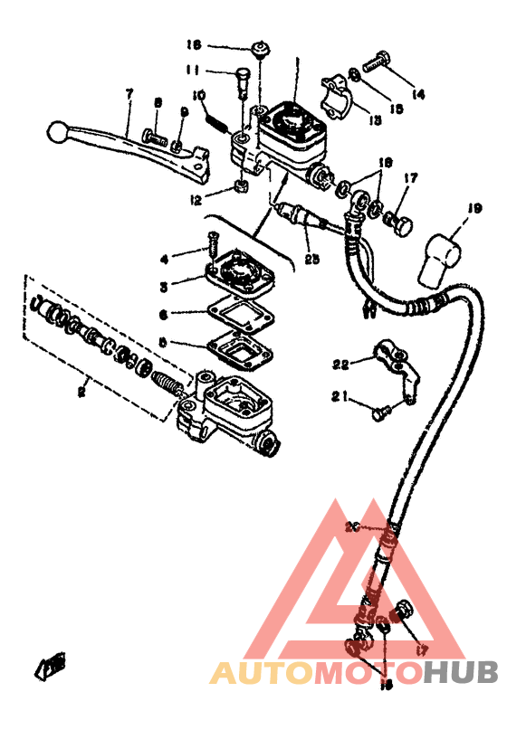 Front master cylinder.brake hose