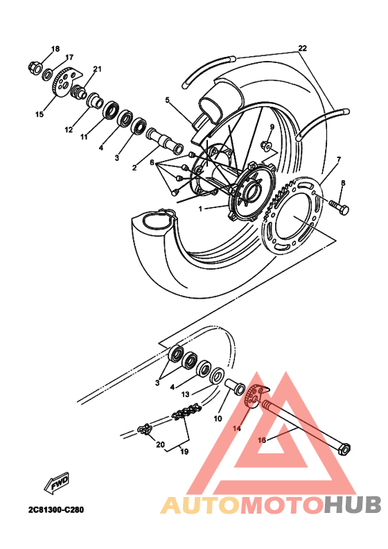 Rear wheel complete assy