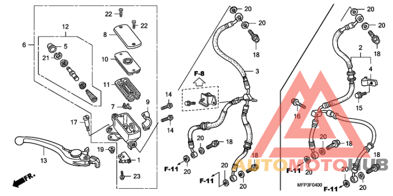 Fr. brake master cylinder