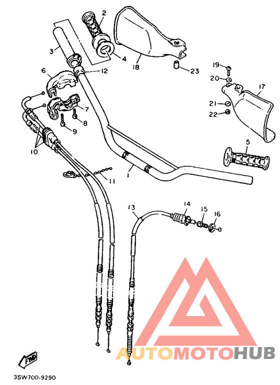Steering handle. cable