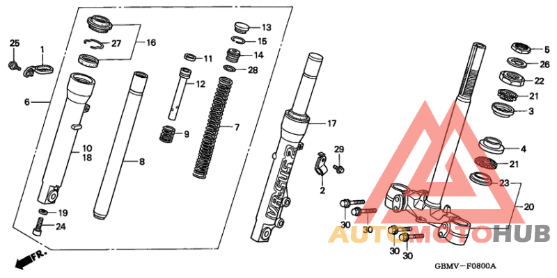 Front fork/steering stem