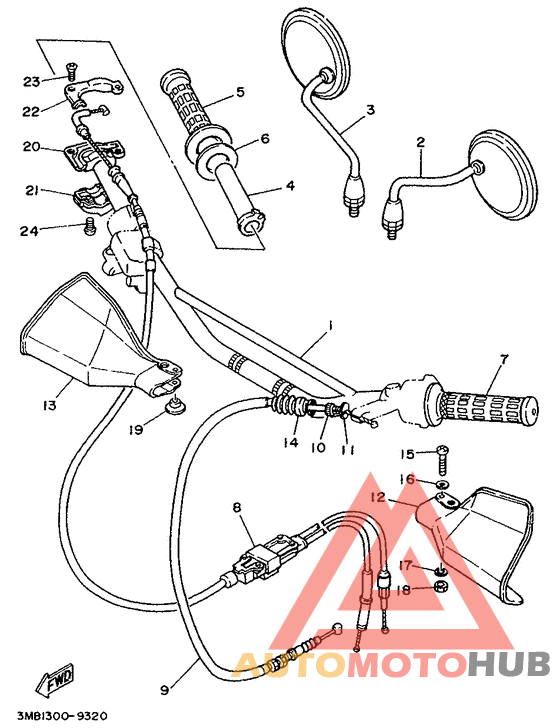 Steering handle. cable